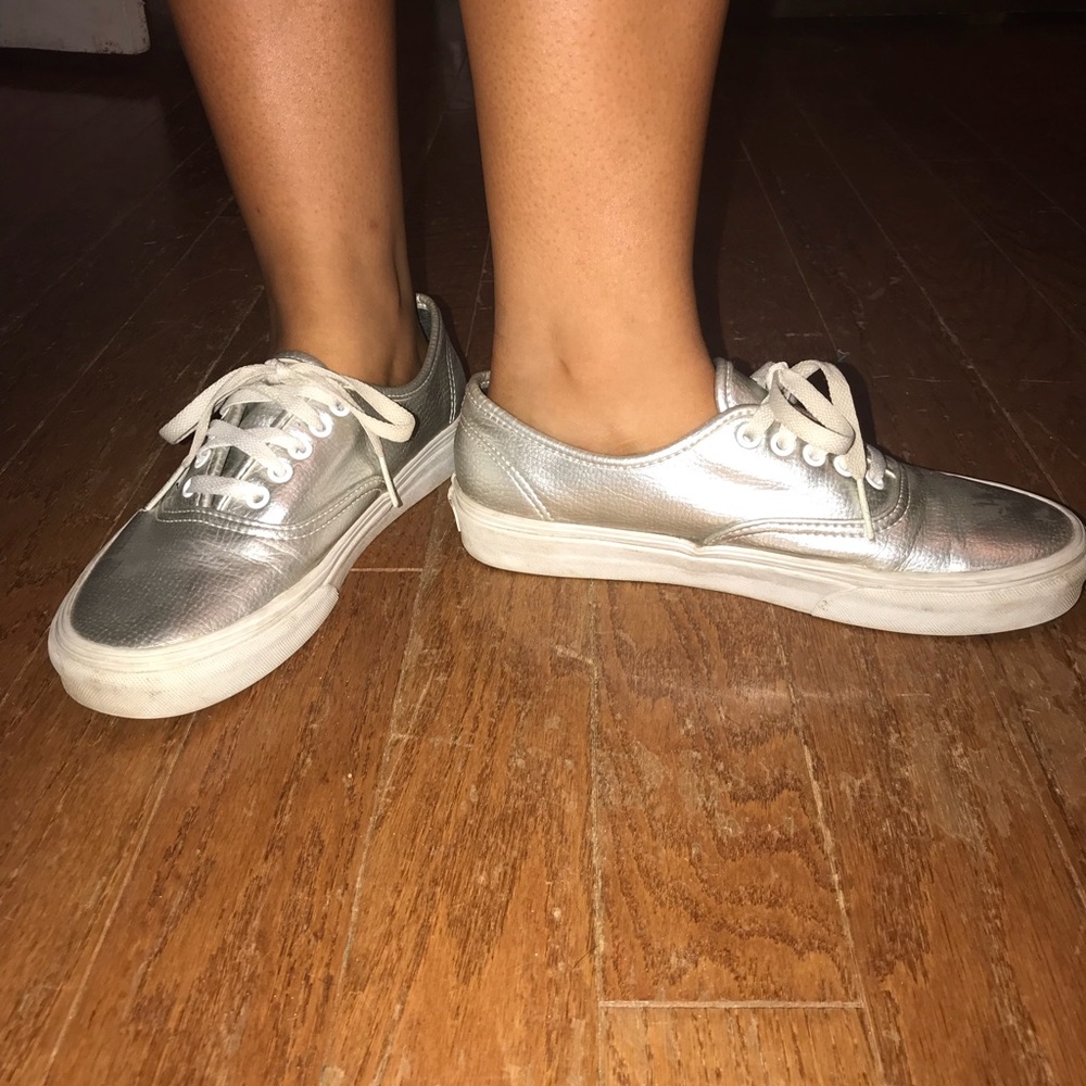 WOMENS SILVER VANS SIZE 10